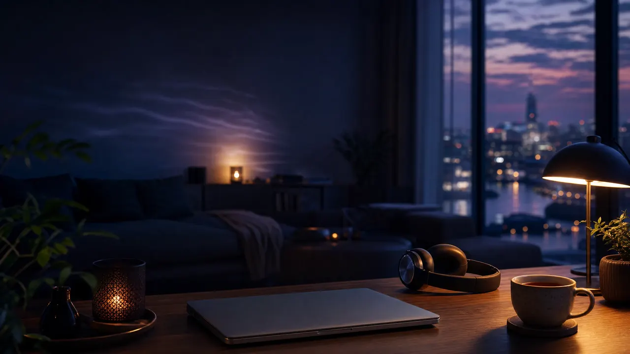 The Evening Wind-Down Routine: How to Tell Your Brain the Workday Is Over - Closing your laptop is not the same as relaxing. Learn a practical, music-based evening wind-down routine that helps your nervous system leave work mode without turning your couch into a second office.